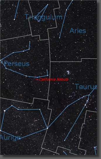 Star Chart for Localizing the California Nebula