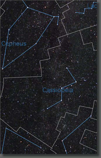 Star Chart for Localizing the California Nebula