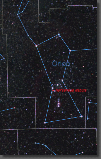 Map of Area near the Horsehead and Flame Nebulae