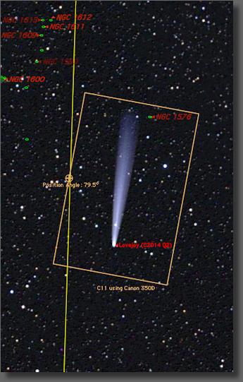 Region of sky near Comet Lovejoy