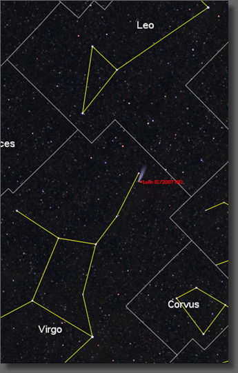 Region near Comet Lulin on 2/21/09