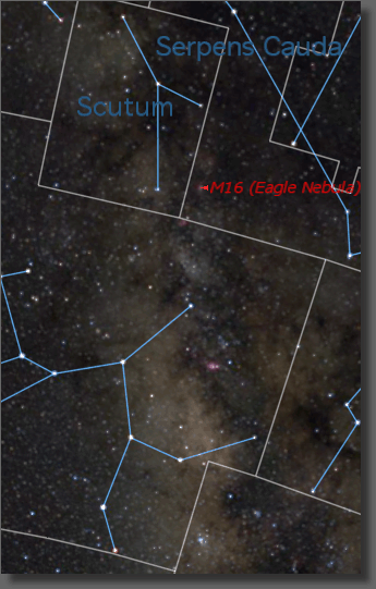 Map of Region near the Eagle Nebula