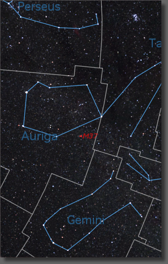 Map of region around M37