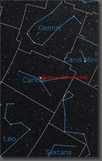 Map of region around M44