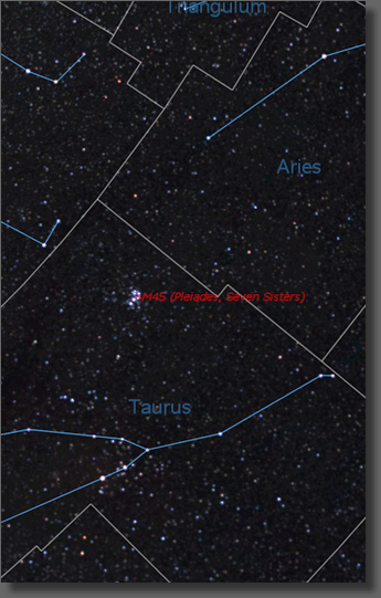 Region near M45 (The Pleiades)