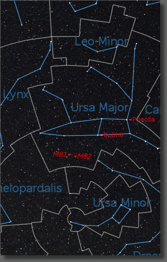 Map of the Region near M81 and M82