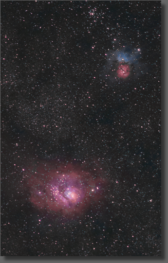 Bright Nebulae M8 and M20