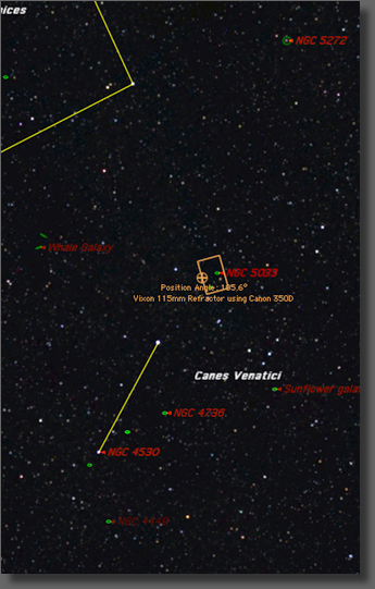 NGC 5033 Location and Framing