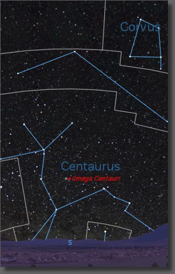 Map of region around Omega Centauri