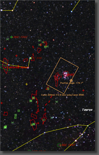 Region near M45 (The Pleiades)