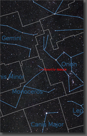 Map of region near the Rosette Nebula