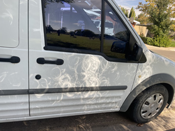 Eclipsed Sun on Van