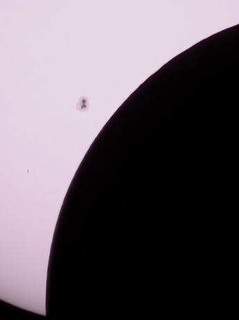 Eclipse Close-up Showing sunspots