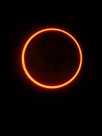 Eclipse Close-up Showing sunspots